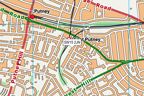 SW15 2JN map - OS VectorMap District (Ordnance Survey)