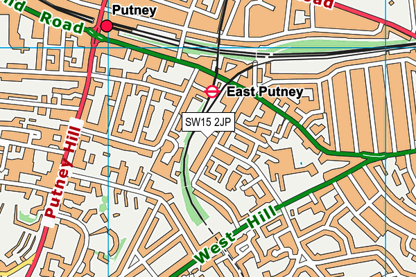 SW15 2JP map - OS VectorMap District (Ordnance Survey)