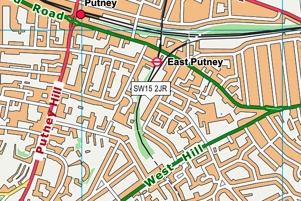 SW15 2JR map - OS VectorMap District (Ordnance Survey)