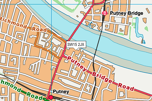 SW15 2JX map - OS VectorMap District (Ordnance Survey)