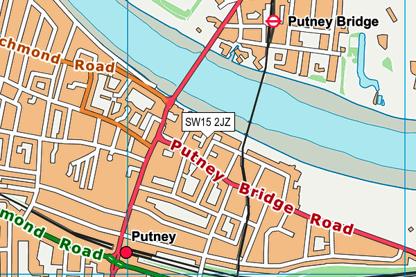 SW15 2JZ map - OS VectorMap District (Ordnance Survey)