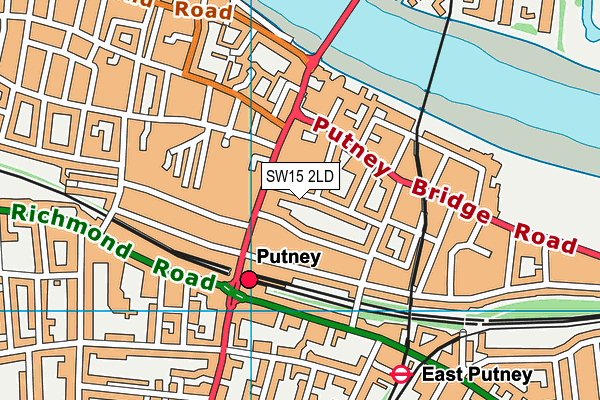 SW15 2LD map - OS VectorMap District (Ordnance Survey)