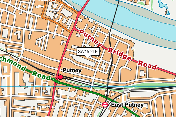 SW15 2LE map - OS VectorMap District (Ordnance Survey)