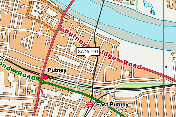 SW15 2LG map - OS VectorMap District (Ordnance Survey)