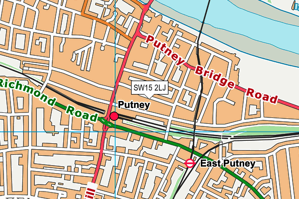 SW15 2LJ map - OS VectorMap District (Ordnance Survey)