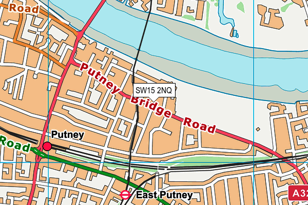 Hurlingham School map (SW15 2NQ) - OS VectorMap District (Ordnance Survey)
