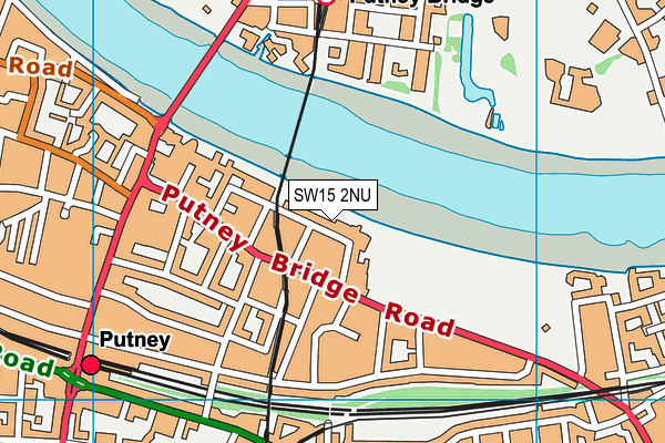 SW15 2NU map - OS VectorMap District (Ordnance Survey)