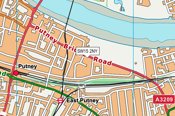 SW15 2NY map - OS VectorMap District (Ordnance Survey)