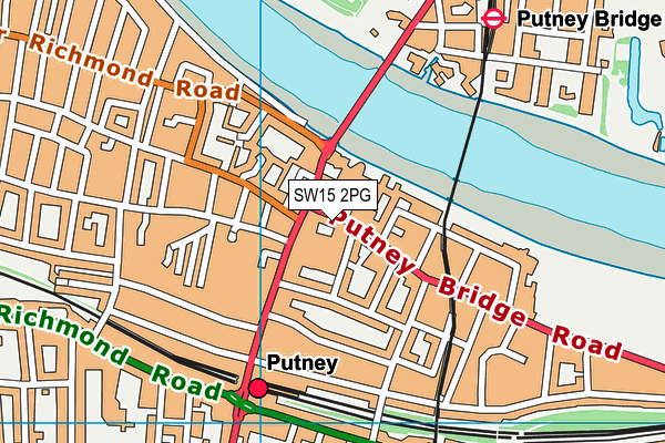 SW15 2PG map - OS VectorMap District (Ordnance Survey)