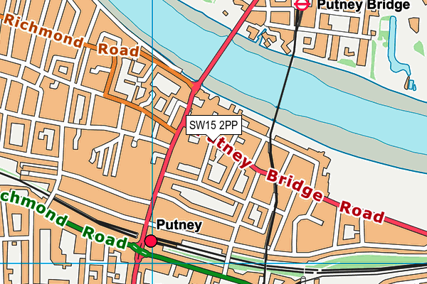 SW15 2PP map - OS VectorMap District (Ordnance Survey)