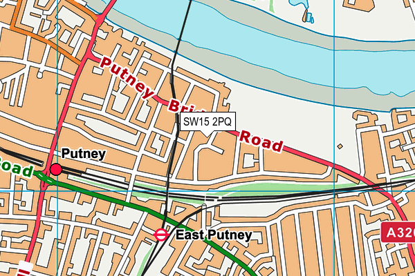 SW15 2PQ map - OS VectorMap District (Ordnance Survey)