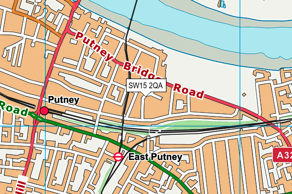 SW15 2QA map - OS VectorMap District (Ordnance Survey)