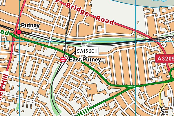 SW15 2QH map - OS VectorMap District (Ordnance Survey)