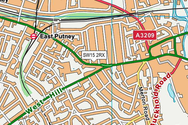 SW15 2RX map - OS VectorMap District (Ordnance Survey)