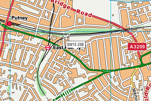 SW15 2SE map - OS VectorMap District (Ordnance Survey)