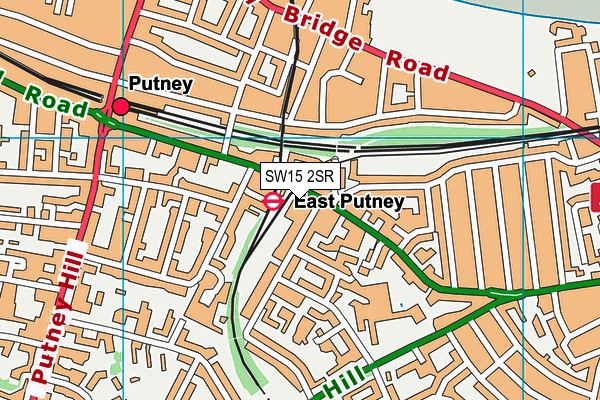 SW15 2SR map - OS VectorMap District (Ordnance Survey)