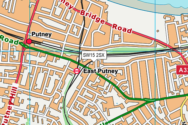 SW15 2SX map - OS VectorMap District (Ordnance Survey)