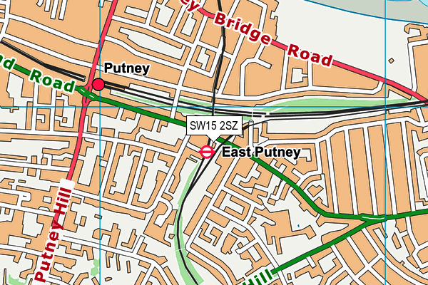 SW15 2SZ map - OS VectorMap District (Ordnance Survey)