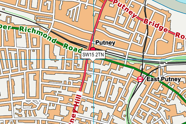 SW15 2TN map - OS VectorMap District (Ordnance Survey)