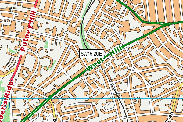 SW15 2UE map - OS VectorMap District (Ordnance Survey)