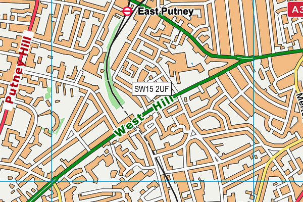 SW15 2UF map - OS VectorMap District (Ordnance Survey)