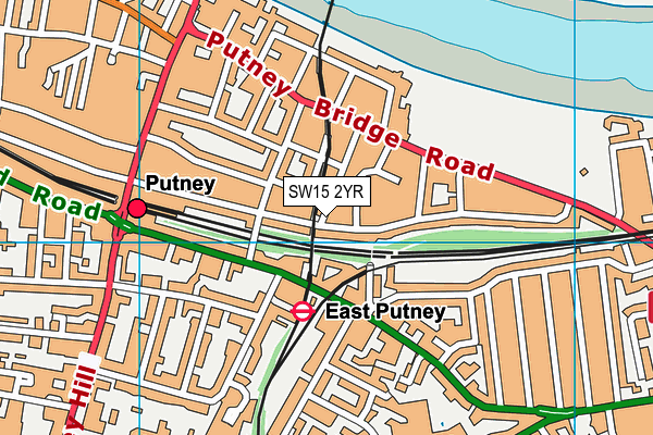 SW15 2YR map - OS VectorMap District (Ordnance Survey)