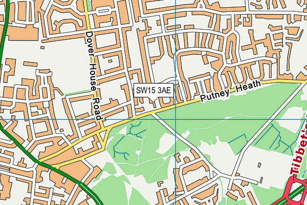 SW15 3AE map - OS VectorMap District (Ordnance Survey)