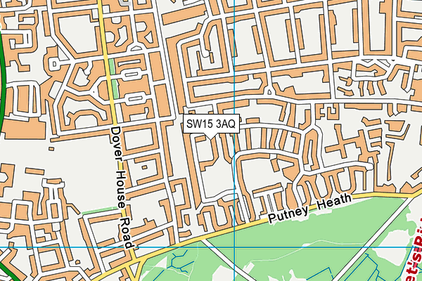 SW15 3AQ map - OS VectorMap District (Ordnance Survey)