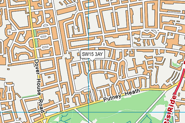 SW15 3AY map - OS VectorMap District (Ordnance Survey)