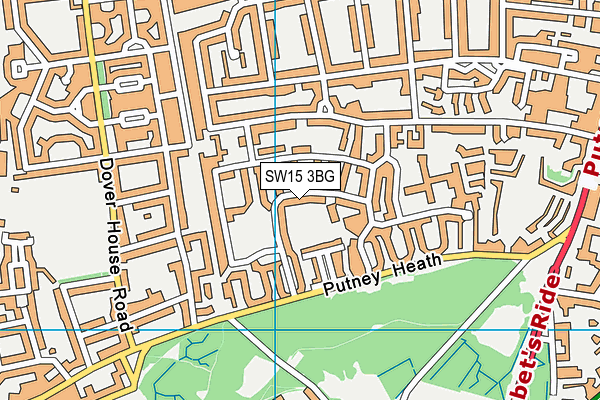 SW15 3BG map - OS VectorMap District (Ordnance Survey)