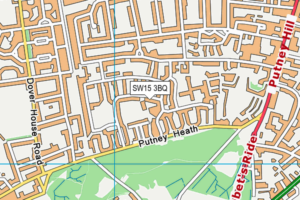 SW15 3BQ map - OS VectorMap District (Ordnance Survey)