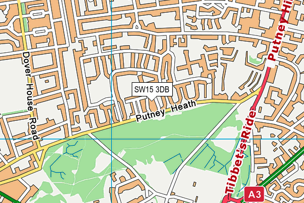 SW15 3DB map - OS VectorMap District (Ordnance Survey)