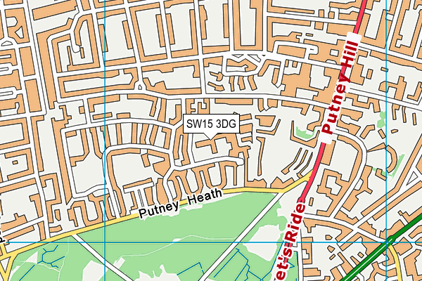 Ark Putney Academy map (SW15 3DG) - OS VectorMap District (Ordnance Survey)