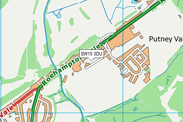 SW15 3DU map - OS VectorMap District (Ordnance Survey)