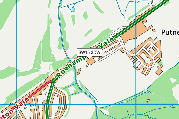 SW15 3DW map - OS VectorMap District (Ordnance Survey)