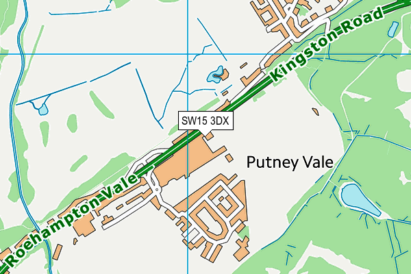 SW15 3DX map - OS VectorMap District (Ordnance Survey)