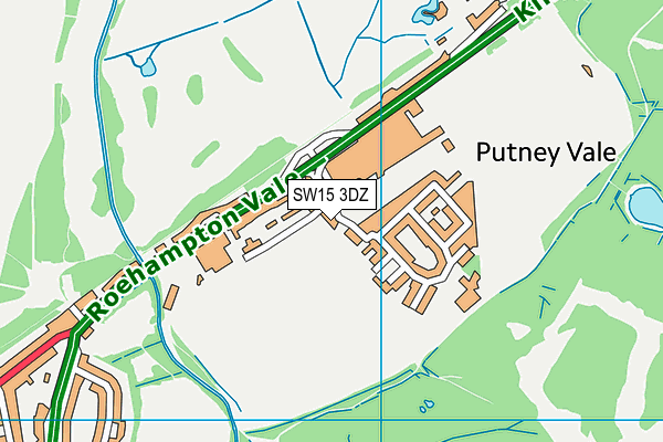 SW15 3DZ map - OS VectorMap District (Ordnance Survey)