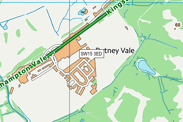 SW15 3ED map - OS VectorMap District (Ordnance Survey)