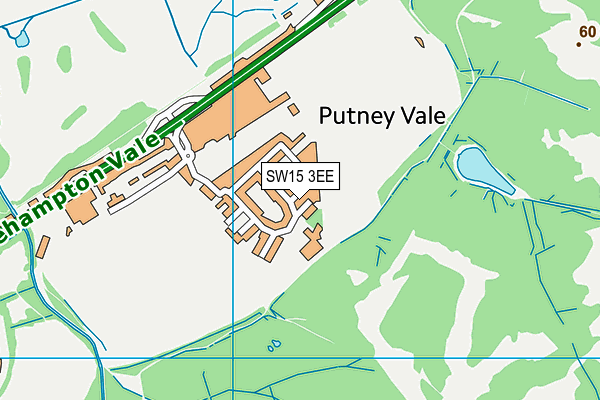 SW15 3EE map - OS VectorMap District (Ordnance Survey)