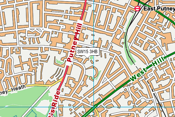 SW15 3HB map - OS VectorMap District (Ordnance Survey)