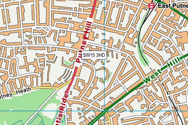 SW15 3HD map - OS VectorMap District (Ordnance Survey)