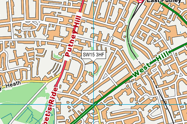 SW15 3HF map - OS VectorMap District (Ordnance Survey)