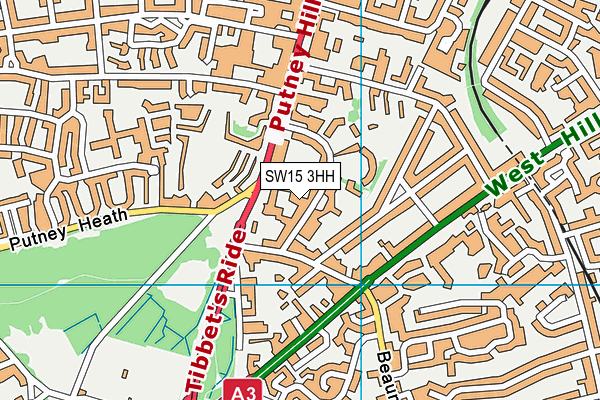 SW15 3HH map - OS VectorMap District (Ordnance Survey)