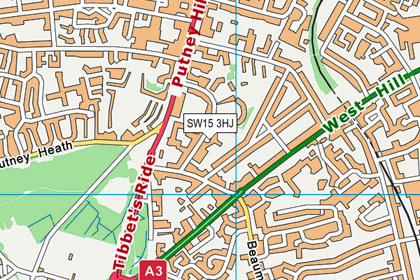 SW15 3HJ map - OS VectorMap District (Ordnance Survey)