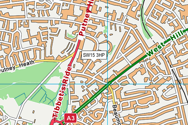 SW15 3HP map - OS VectorMap District (Ordnance Survey)