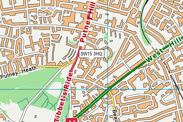 SW15 3HQ map - OS VectorMap District (Ordnance Survey)