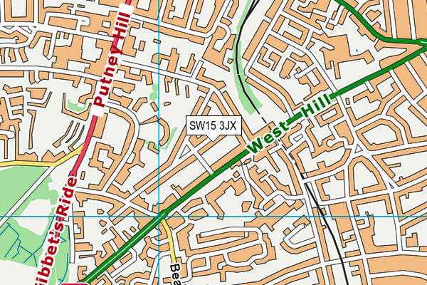 SW15 3JX map - OS VectorMap District (Ordnance Survey)