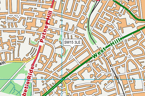 SW15 3LE map - OS VectorMap District (Ordnance Survey)