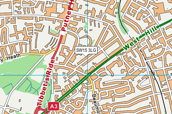 SW15 3LG map - OS VectorMap District (Ordnance Survey)