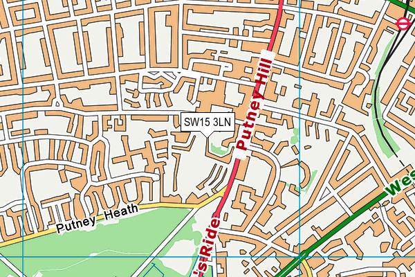 SW15 3LN map - OS VectorMap District (Ordnance Survey)